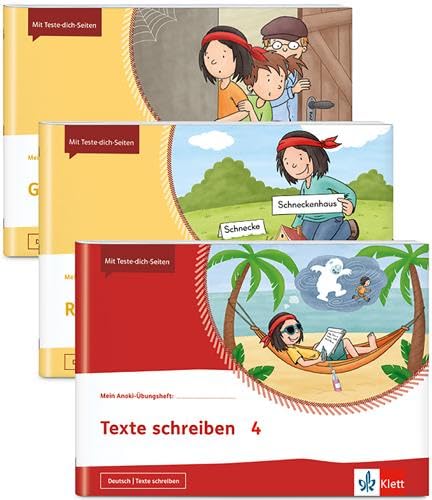Paket Deutsch 4: 3 Hefte im Paket: Richtig schreiben, Grammatik üben, Texte schreiben Klasse 4 (Mein Anoki-Übungsheft) Study Guides