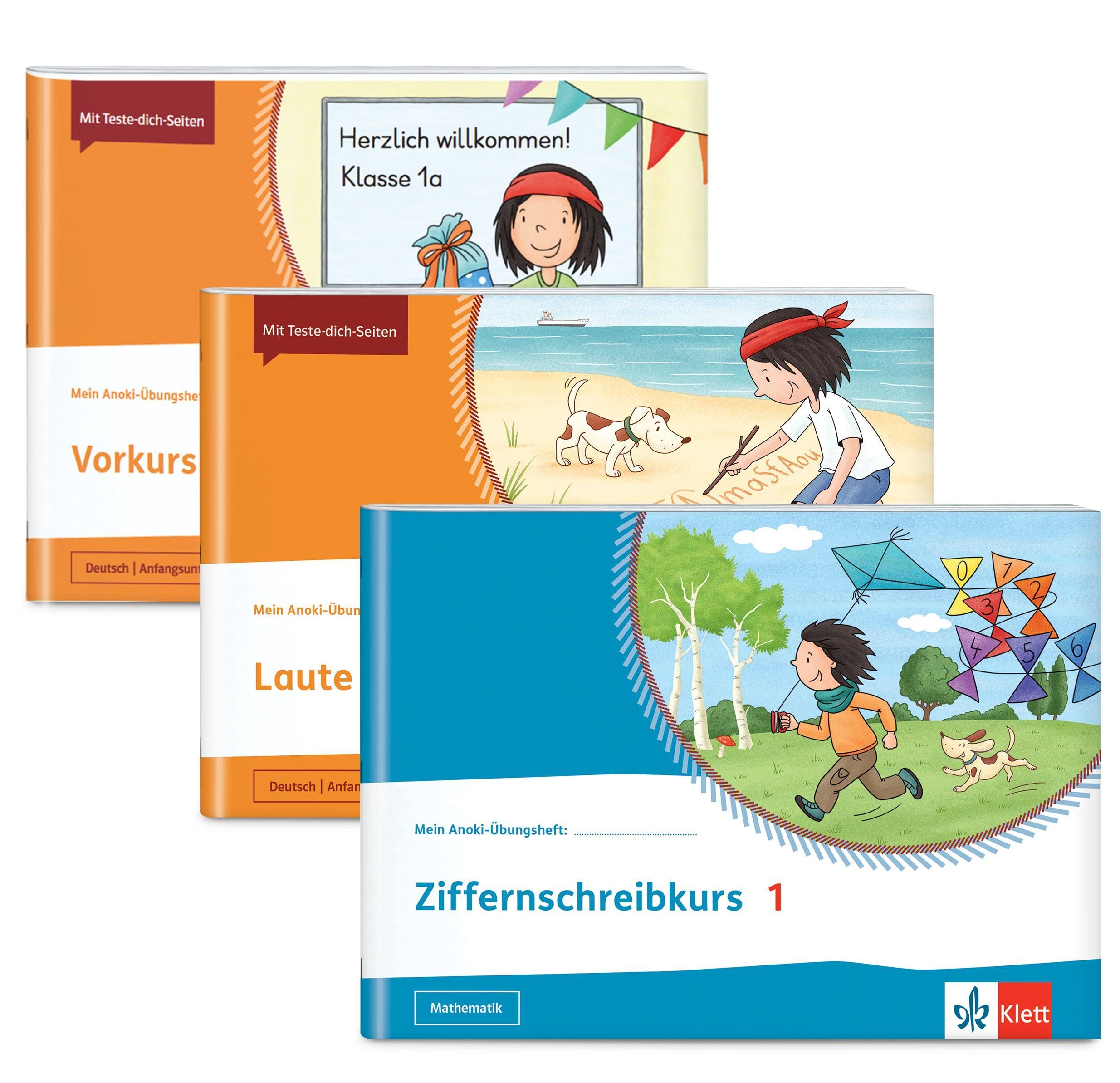 Vorschulpaket. 3 Übungshefte im Paket: Vorkurs Deutsch 1, Laute und Buchstaben erkennen 1/2, Ziffernschreibkurs 1 Klasse 1/2 Study Guides