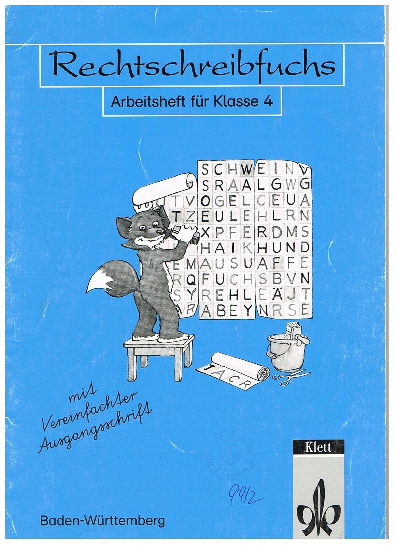 Rechtschreibfuchs, Ausgabe für Baden-Württemberg, neue Rechtschreibung, Arbeitsheft für Klasse 4 Learning & Reference