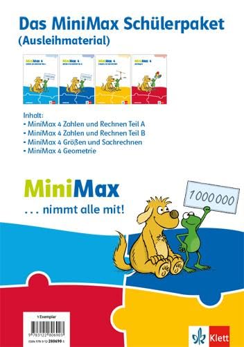 MiniMax 4.Paket für Lernende (4 Themenhefte: Zahlen und Rechnen A, Zahlen und Rechnen B, Größen und Sachrechnen, Geometrie) - Ausleihmaterial Klasse 4 Study Guides