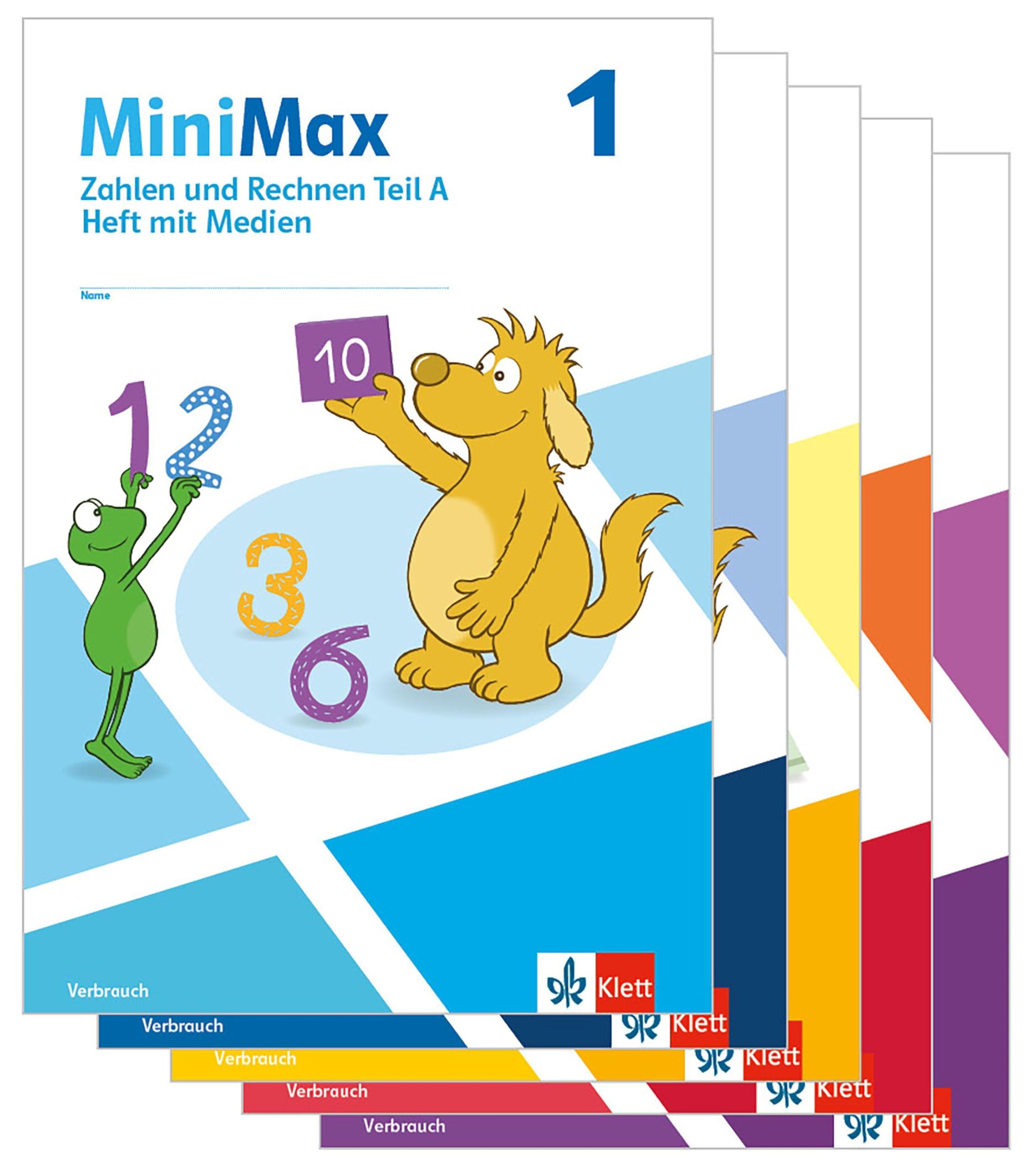 MiniMax 1. Paket Themenhefte mit Medien (5 Hefte: Zahlen und Rechnen A & B, Größen und Sachrechnen, Geometrie, Teste-dich-selbst, Beilage) - Verbrauch Klasse 1 Study Guides