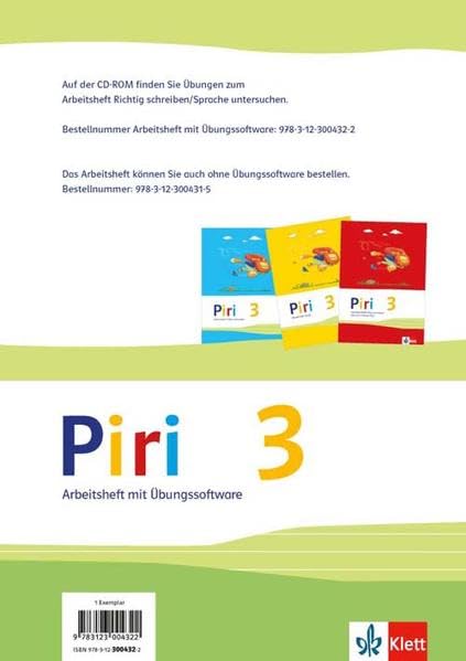 Piri 3: Arbeitsheft Druckschrift mit CD-ROM Klasse 3 (Piri. Ausgabe ab 2014) Study Guides