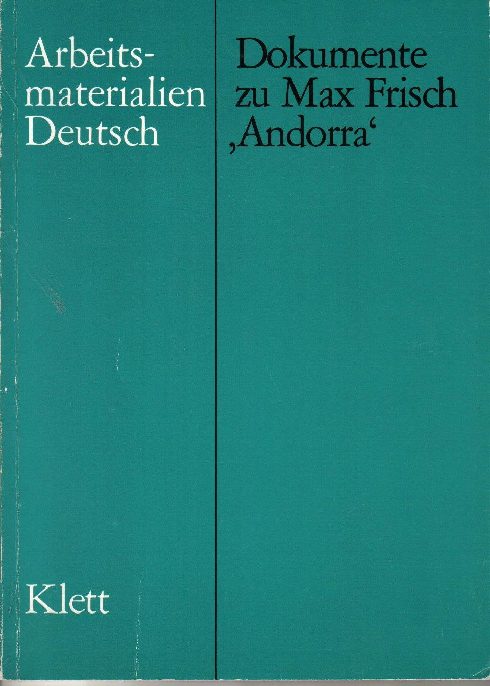 Product Image: Dokumente zu Max Frisch "Andorra"