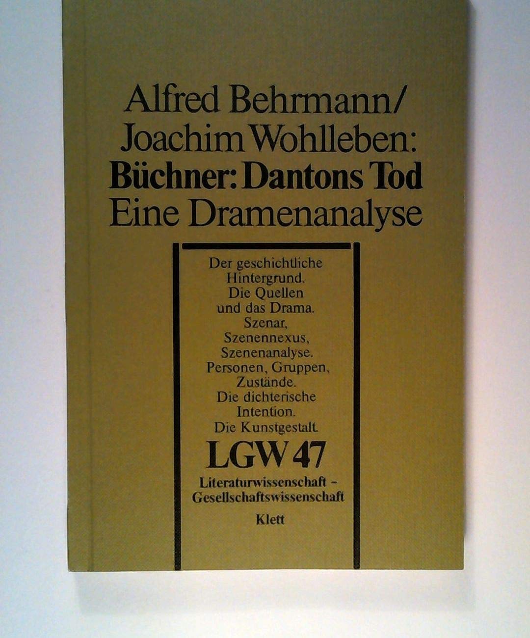 Büchner: Dantons Tod: Eine Dramenanalyse (Literaturwissenschaft - Gesellschaftswissenschaft: Materialien und Untersuchungen) Professional & Reference Books