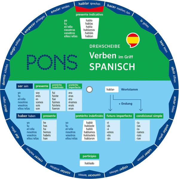 PONS Drehscheibe Verben im Griff Spanisch: Verpackungseinheit 5 Exemplare Foreign Languages ​​& Dictionaries