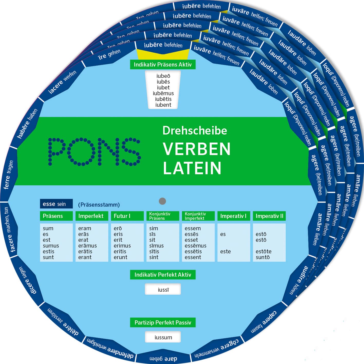PONS Drehscheibe Verben Latein: Unregelmäßige Verben schnell nachschauen Verpackungseinheit 5 Exemplare (5 x 3-12-516375-7) Foreign Languages ​​& Dictionaries