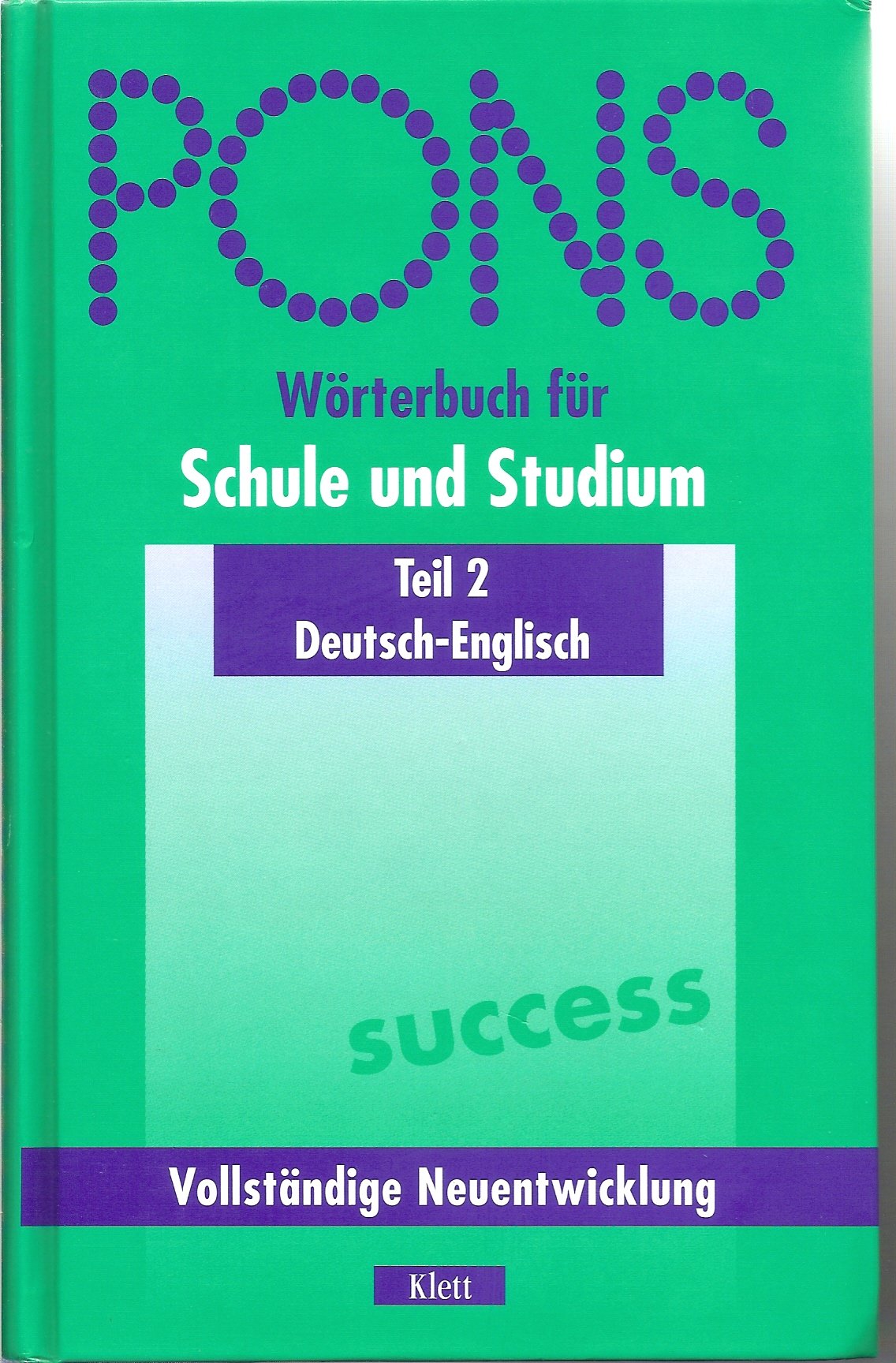 PONS Wörterbuch für Schule und Studium, Deutsch-Englisch, Teil II Foreign Languages ​​& Dictionaries