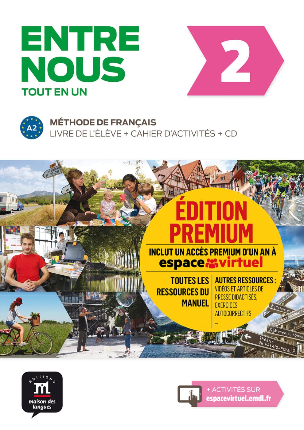 Entre nous 2 (A2). Livre de l'élève + cahier d'exercices + CD + Premium book