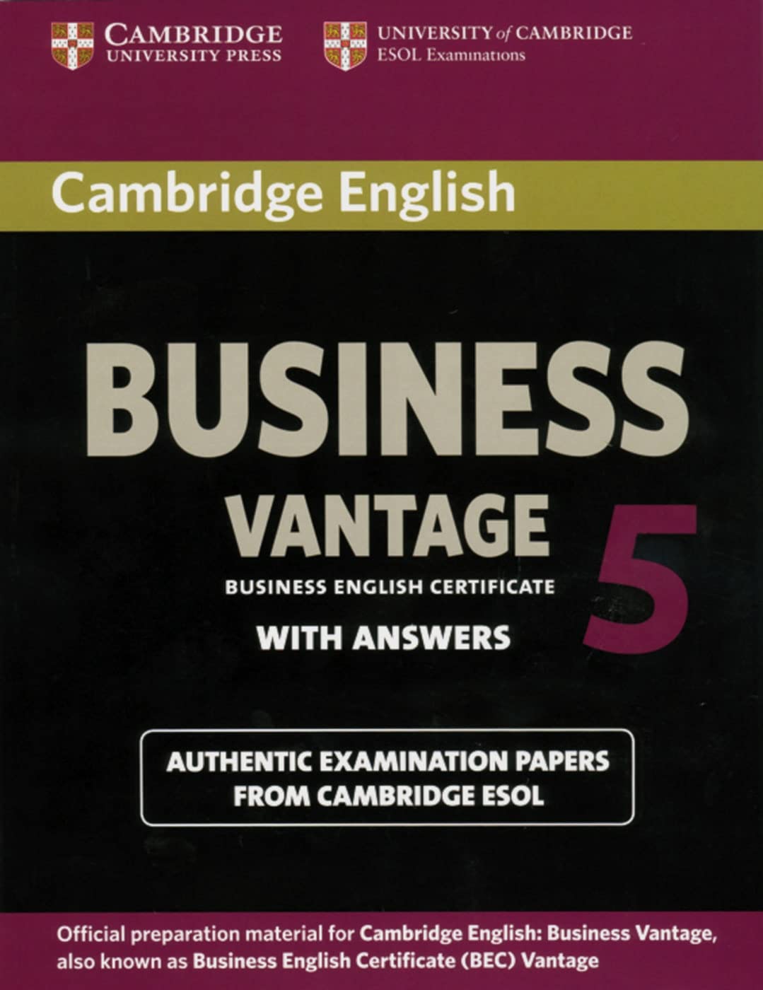 Product Image: Cambridge BEC Vantage 5. Student's Book with answers