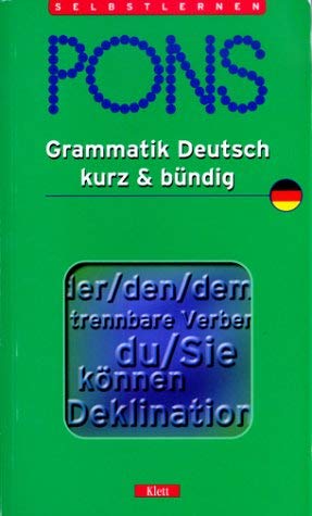 Product Image: PONS Grammatik Deutsch. Kurz und bündig
