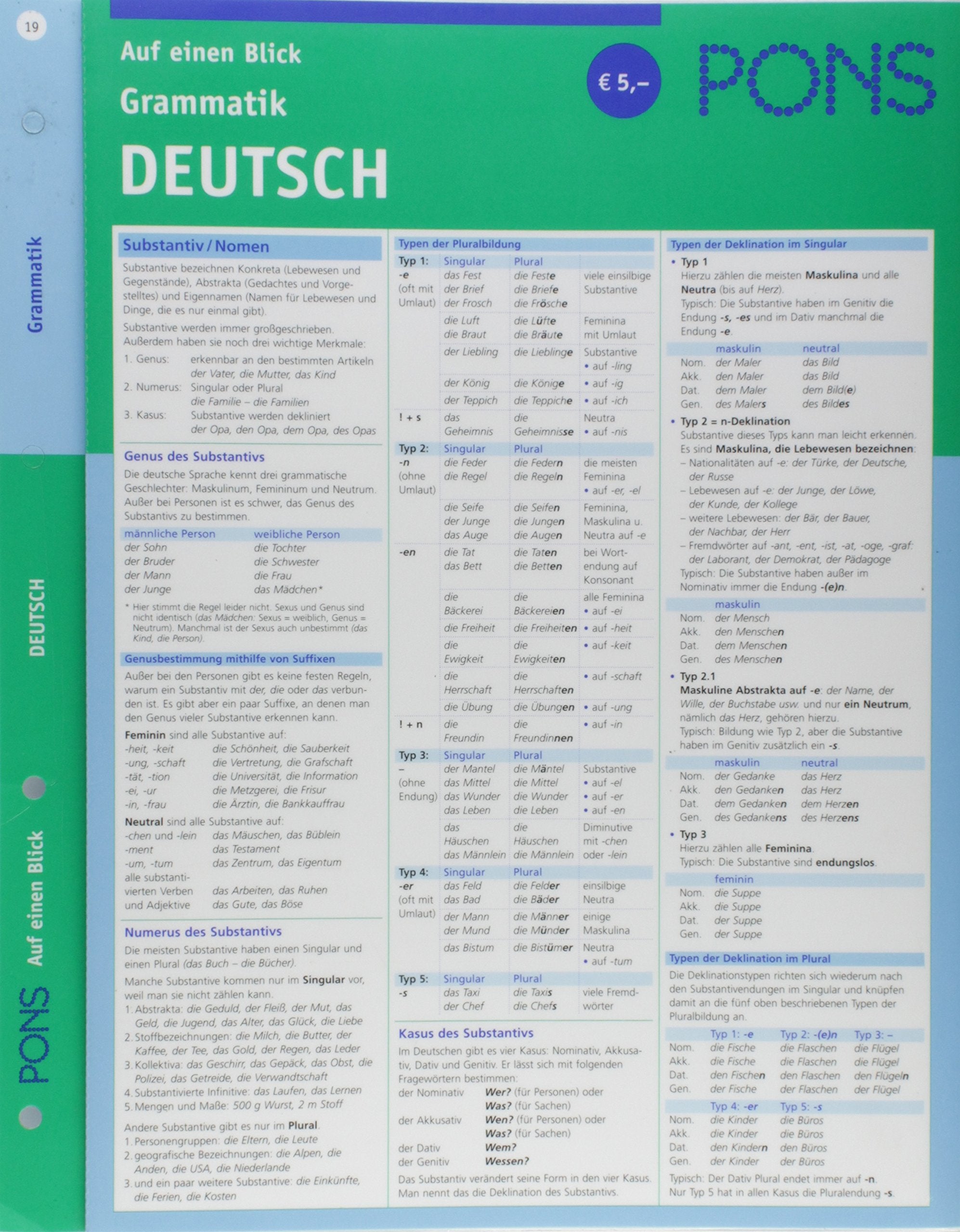 PONS Grammatik auf einen Blick Deutsch: kompakte Übersicht, Grammatikregeln nachschlagen (PONS Auf einen Blick) Foreign Languages ​​& Dictionaries