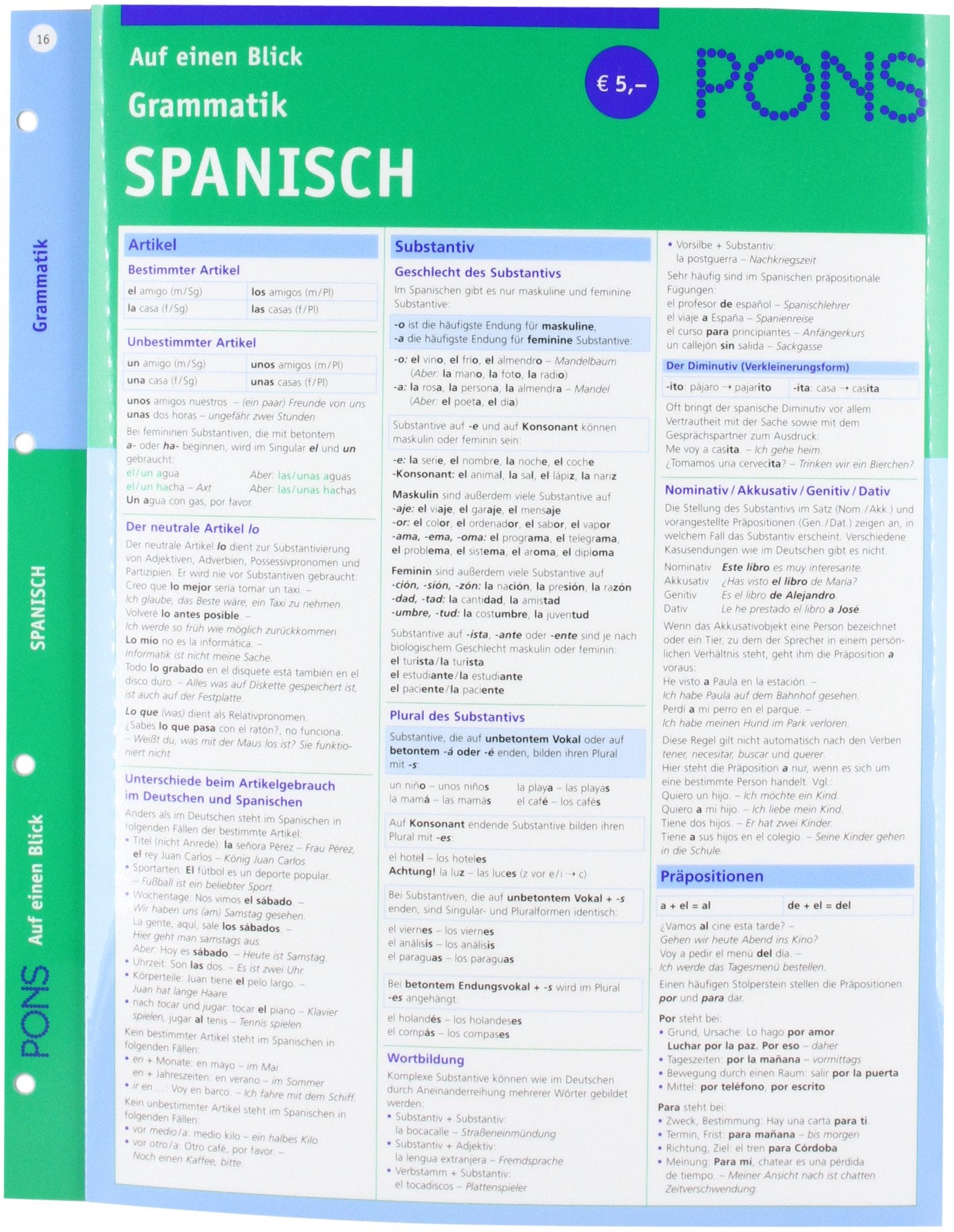 PONS Grammatik auf einen Blick Spanisch: kompakte Übersicht, Grammatikregeln nachschlagen (PONS Auf einen Blick) Foreign Languages ​​& Dictionaries
