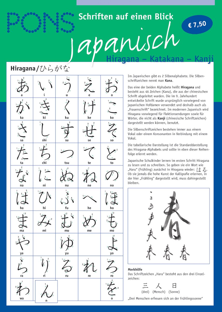 PONS Schriften auf einen Blick. Japanisch. Hiragana - Katakana - Kanji Learning & Reference