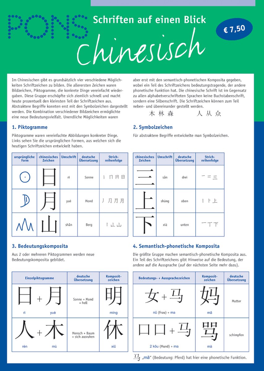 PONS Schriften auf eine Blick: Chinesisch Foreign Languages ​​& Dictionaries