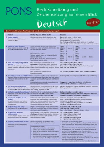 PONS Rechtschreibung und Zeichensetzung auf einen Blick: Deutsch General education