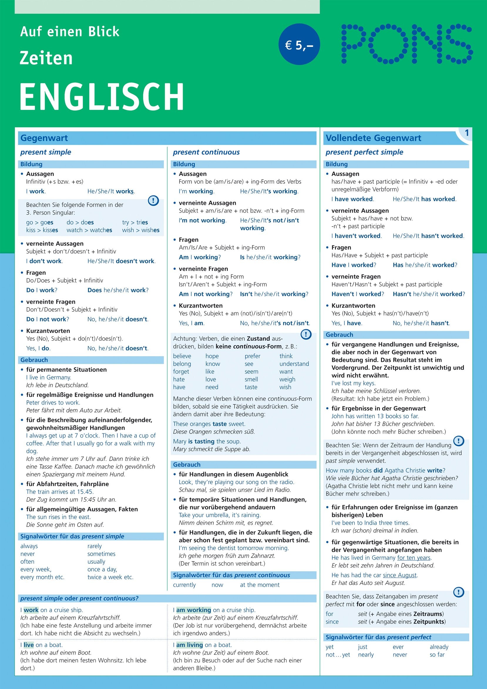 PONS Zeiten auf einen Blick Englisch (PONS Auf einen Blick) Foreign Languages ​​& Dictionaries