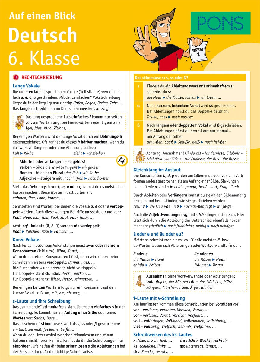PONS Deutsch 6. Klasse auf einen Blick Study Guides Books