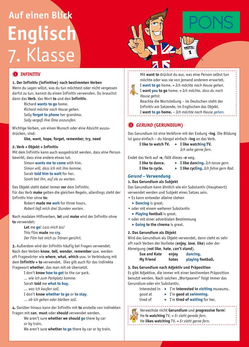 PONS Englisch 7. Klasse auf einen Blick Foreign Languages ​​& Dictionaries
