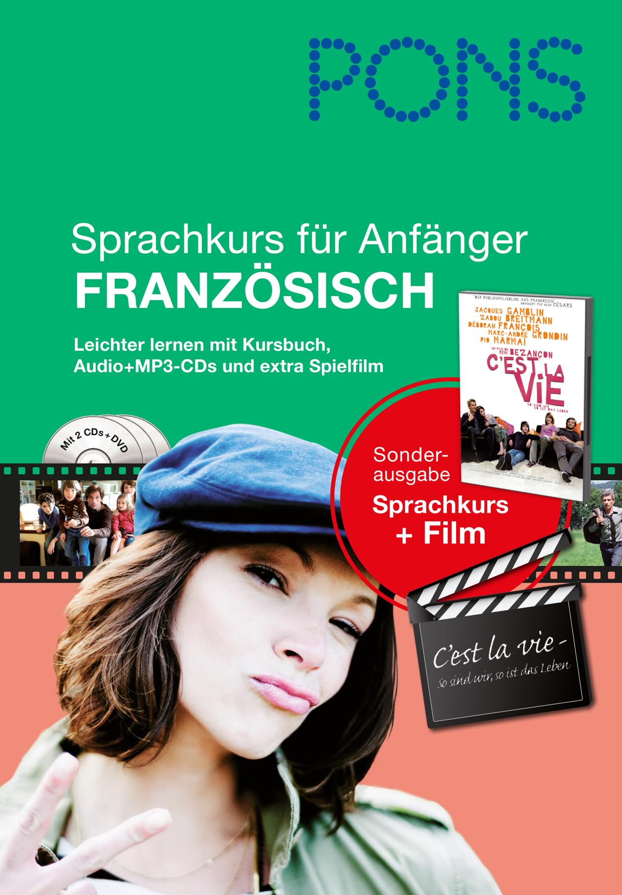 PONS Sprachkurs für Anfänger Französisch: Leichter lernen mit Buch, Film und Audio-CD¿s: Leichter lernen mit Buch, Film (C'est la vie) und Audio-CDs Learning & Reference