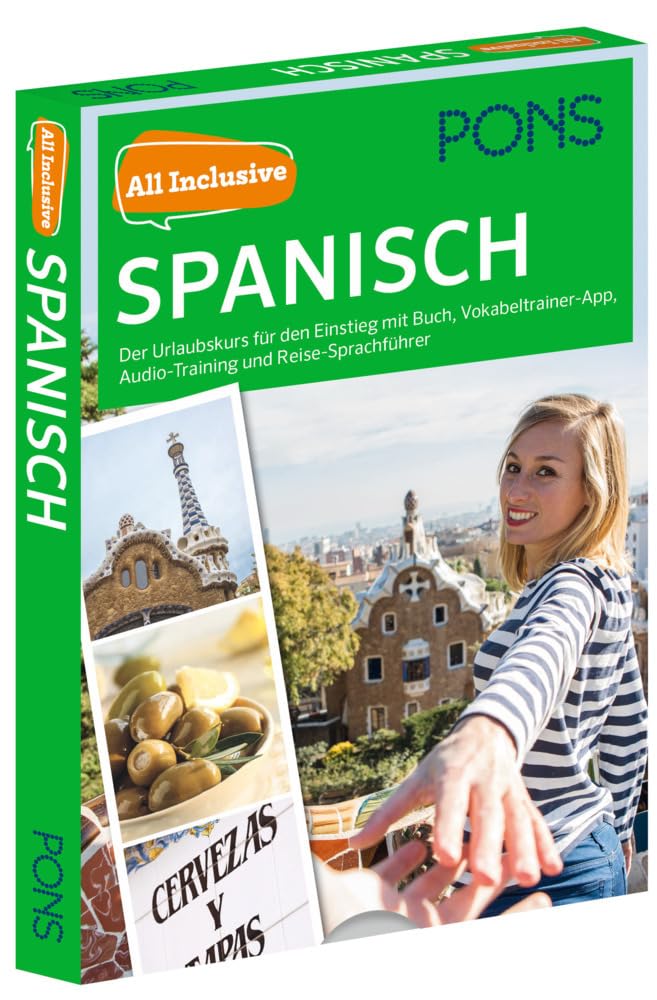 PONS All inclusive Sprachkurs Spanisch: Der Urlaubskurs für den Einstieg mit Buch, Vokabeltrainer-App, Audio-Training und Reise-Sprachführer Foreign Languages ​​& Dictionaries
