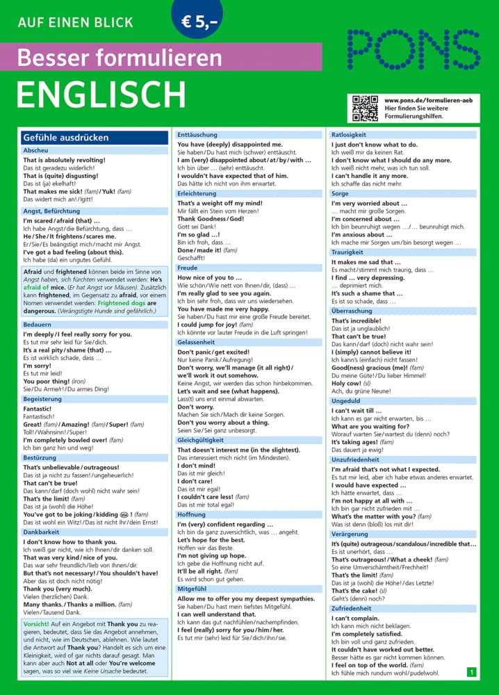 Product Image: PONS Besser formulieren auf einen Blick Englisch