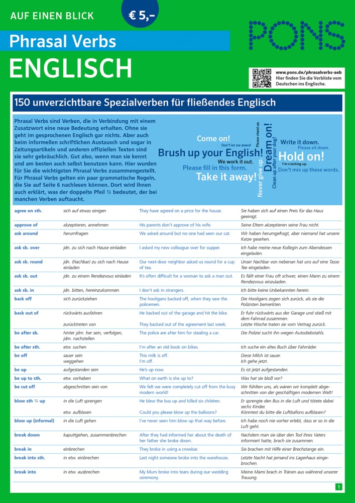 Product Image: PONS Phrasal Verbs auf einen Blick