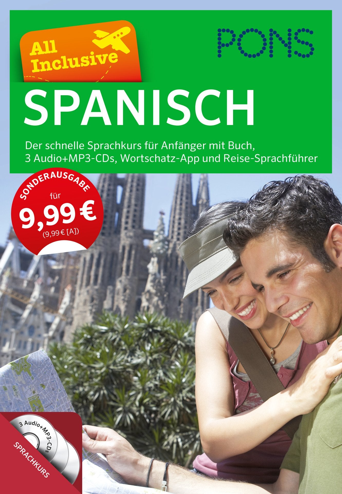 PONS All Inclusive Spanisch - Der schnelle Srpachkurs für Anfänger: Mit Buch, 3 Audio+MP3-CDs, Wortschatz-App und Reise-Sprachführer: Der schnelle ... Wortschatz-App und Reise-Sprachführer Foreign Languages ​​& Dictionaries