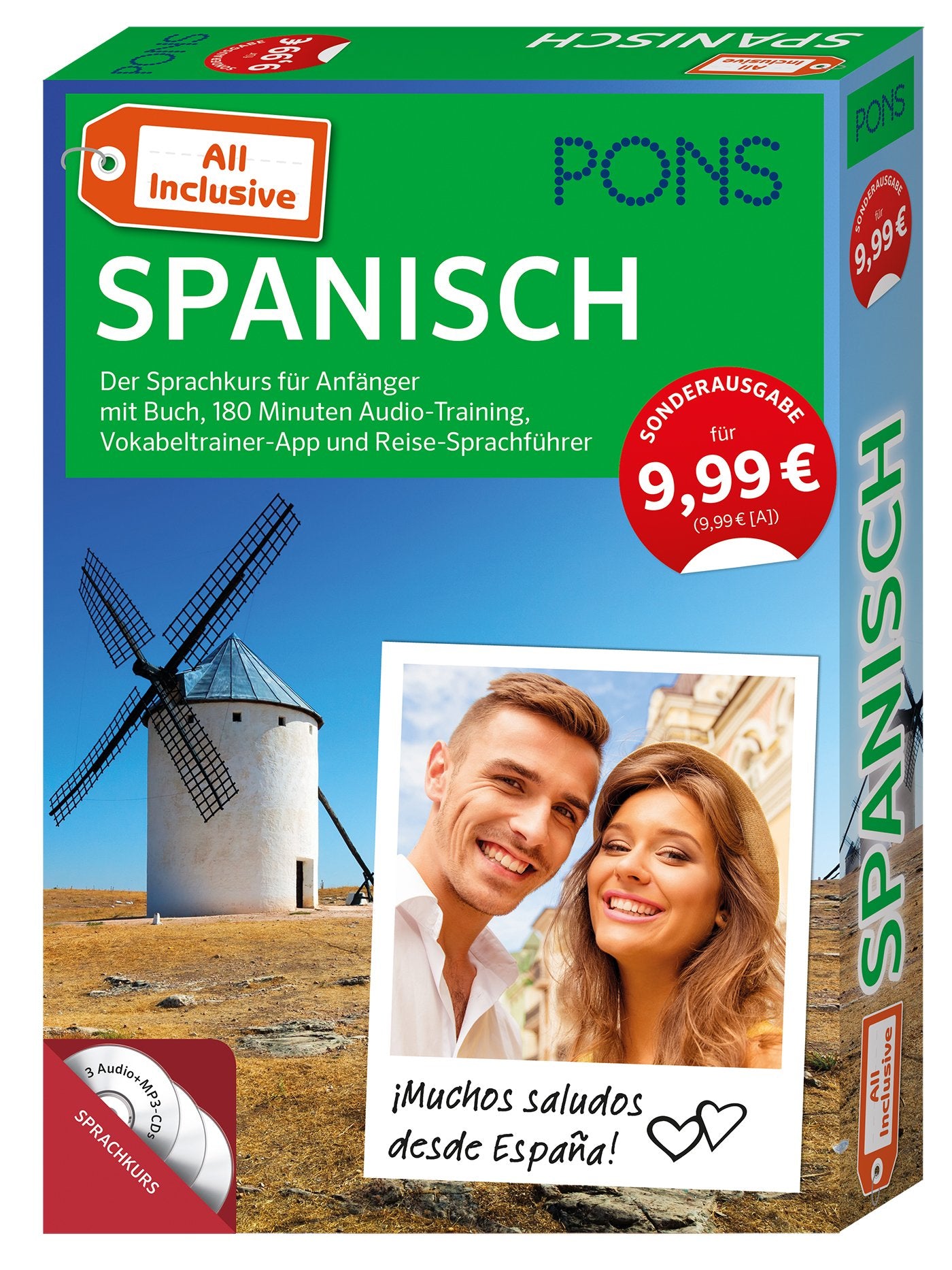 PONS All Inclusive Spanisch - Der Sprachkurs für Anfänger mit Buch, 120 Minuten Audio-Training, Vokabeltrainer-App und Reise-Sprachführer: Der ... Vokabeltrainer-App und Reise-Sprachführer Foreign Languages ​​& Dictionaries