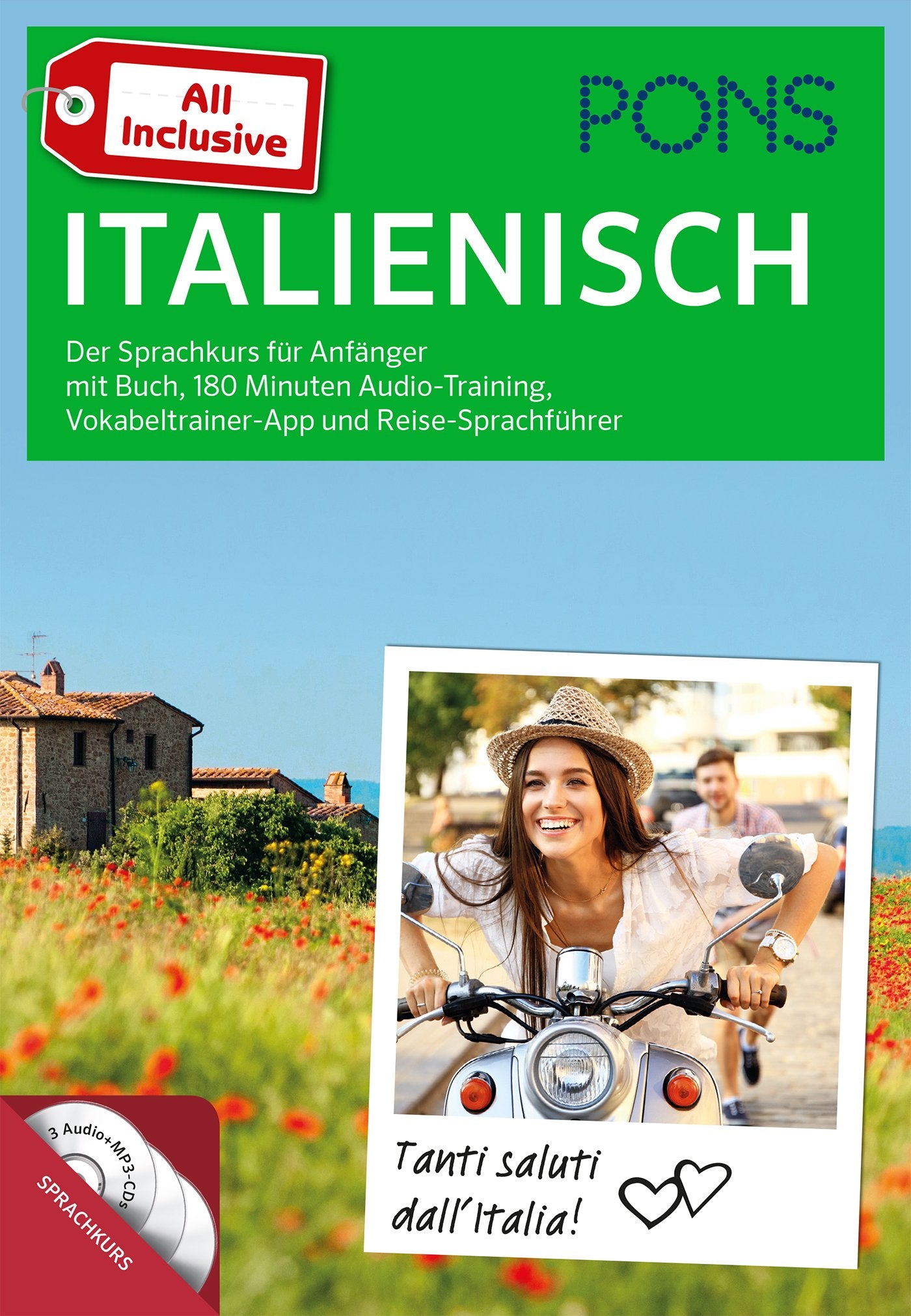 PONS All Inclusive Italienisch - Der Sprachkurs für Anfänger mit Buch, 120 Minuten Audio-Training, Vokabeltrainer-App und Reise-Sprachführer Foreign Languages ​​& Dictionaries
