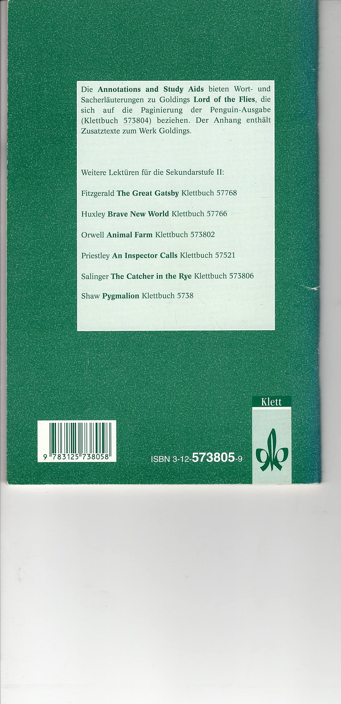 William Golding 'Lord of the Flies'. Annotations and Study Aids Study Guides
