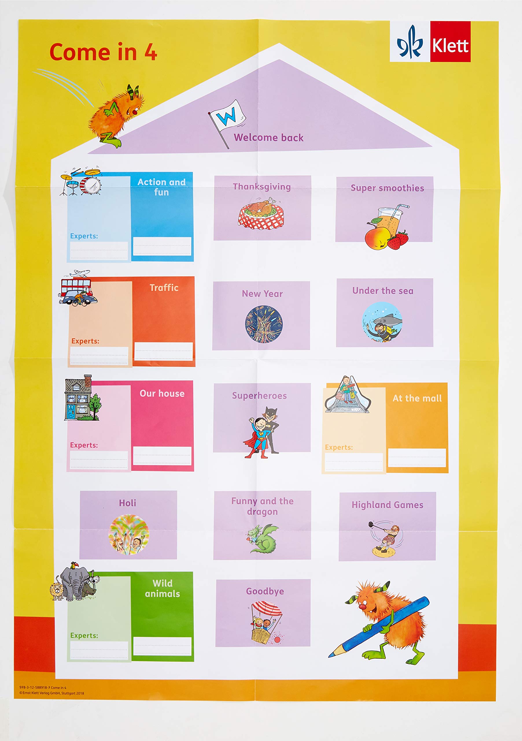 Come in 4. Ab Klasse 3: Poster Lernverortung Klasse 4 (Come in ab Klasse 3. Ausgabe für Berlin, Brandenburg, Baden-Württemberg, Bremen, Hessen, ... Sachsen-Anhalt und Thüringen ab 2018) Foreign Languages ​​& Dictionaries