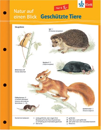 Natur auf einen Blick. Geschützte Tiere. (Lernmaterialien) book