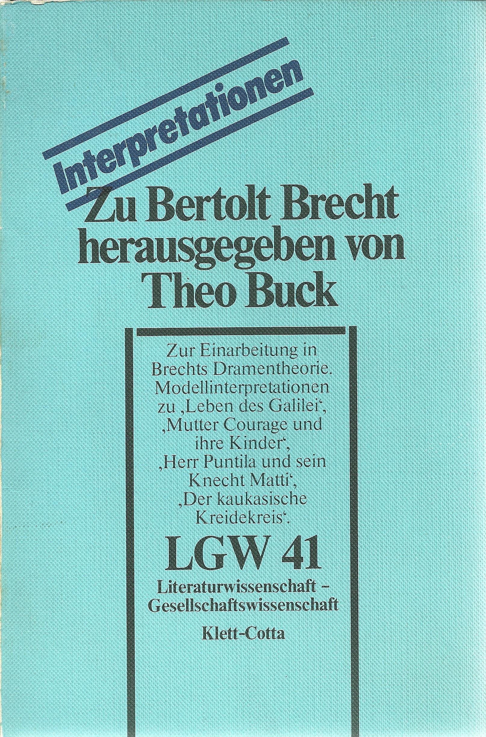 Zu Bertolt Brecht: Parabel und episches Theater. Interpretationen (Literaturwissenschaft - Gesellschaftswissenschaft: Materialien und Untersuchungen) Books