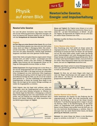 Physik auf einen Blick: Newton'sche Gesetze, Energie- und Impulserhaltung Study Guides