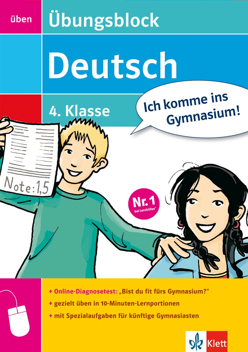 Klett Übungsblock Deutsch, 4. Klasse: mit Online-Diagnosetest (Ich komme ins Gymnasium!) Study Guides