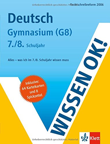 Wissen ok! Deutsch 7/8. Klasse Gymnasium (G8) Study Guides
