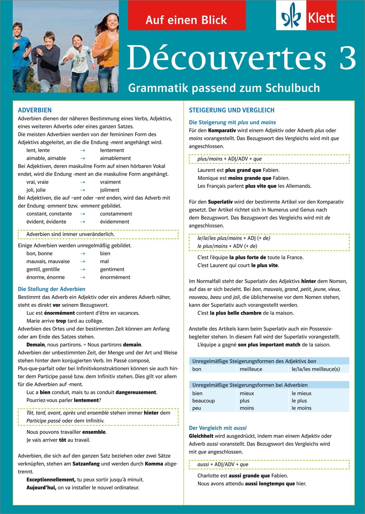 Découvertes 3 - Auf einen Blick: Grammatik passend zum Schulbuch - Klappkarte (6 Seiten) (Découvertes. Série jaune (ab Klasse 6). Ausgabe ab 2012) Foreign Languages ​​& Dictionaries