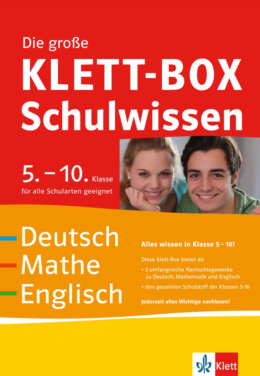 Die große Klett-Box Schulwissen 5.-10. Klasse, Englisch, Mathematik, Deutsch: für alle Schularten geeignet: Deutsch, Mathe, Englisch Foreign Languages ​​& Dictionaries