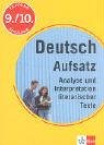 Training Deutsch Aufsatz - Analyse und Interpretation literarischer Texte: 9./10. Schuljahr Books
