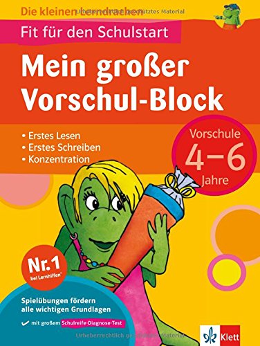 Mein großer Vorschul-Block: Erstes Lesen - Erstes Schreiben - Konzentration (Die kleinen Lerndrachen - Fit für den Schulstart) Study Guides