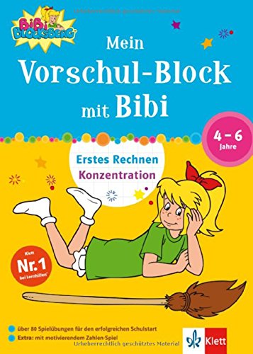 Mein Vorschul-Block mit Bibi: Erstes Rechnen, Konzentration (4-6 Jahre) Study Guides