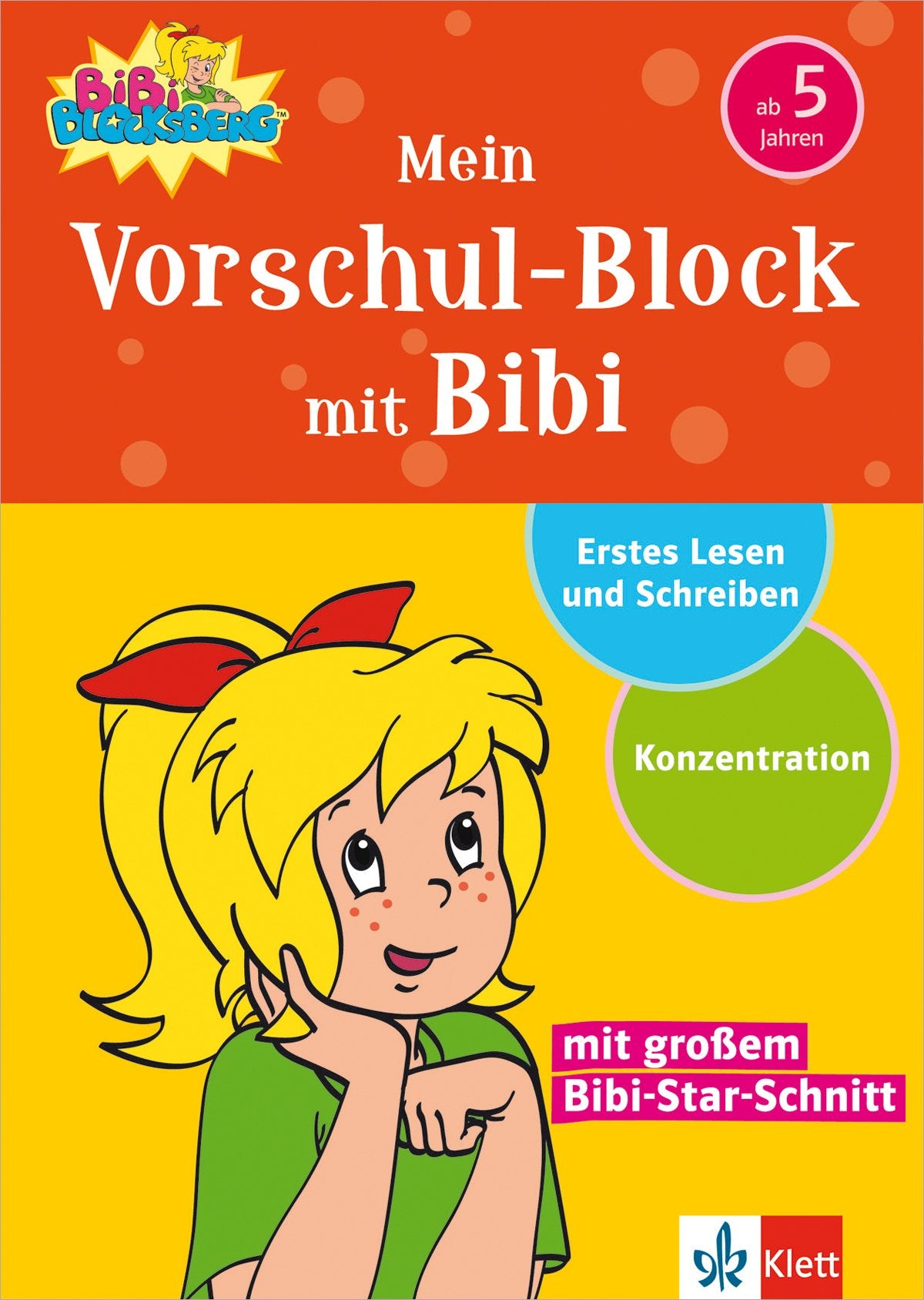 Mein Vorschul-Block mit Bibi: Erstes Lesen und Schreiben, Konzentration ab 5 Jahren mit großem Bibi-Star-Schnitt book