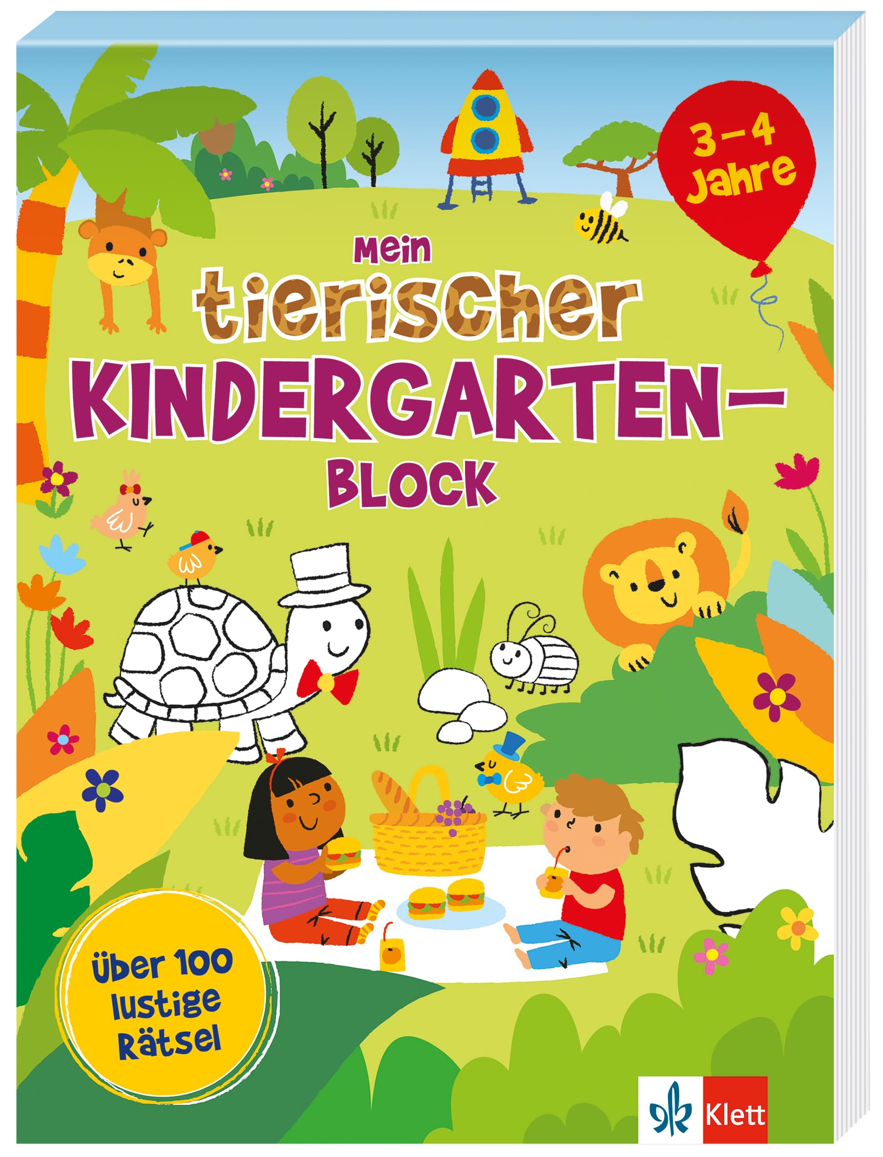 Mein tierischer Kindergarten-Block: Über 100 lustige Rätsel für 3-4 Jahre Non-fiction