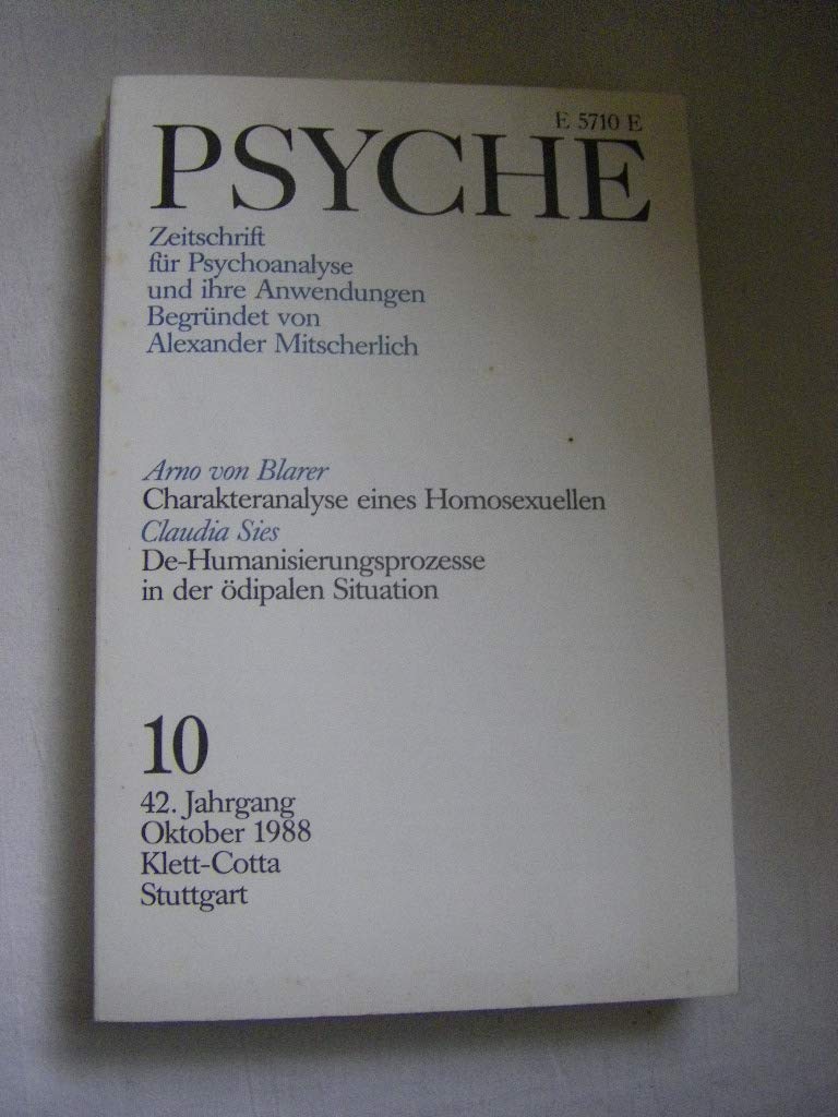 Psyche. Zeitschrift für Psychoanalyse und ihre Anwendung. Heft 10, 42. Jahrgang Oktober 1988 Books