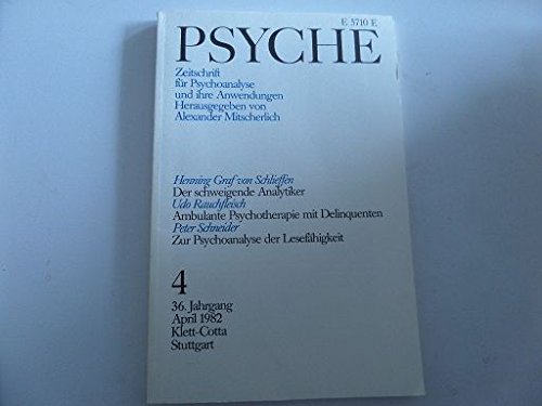 Psyche Zeitschrift für Psychoanalyse und ihre Anwendungen Nr. 4 April 1982 36. Jahrgang book