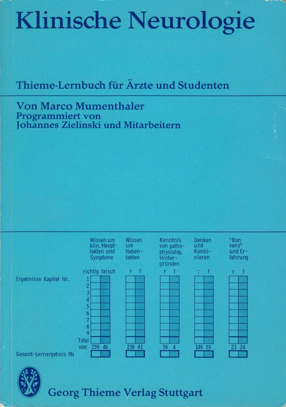 Klinische Neurologie. ( Thieme - Lernbuch für Ärzte und Studenten.) Medicine