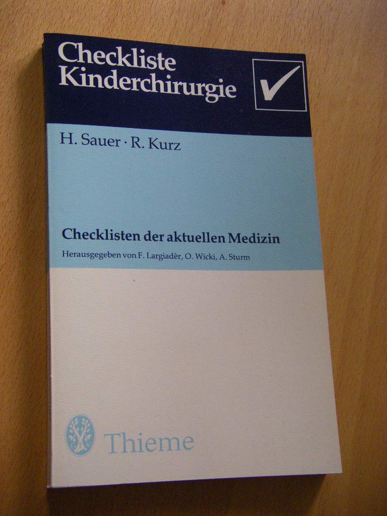 Checkliste Kinderchirurgie - Checklisten der aktuellen Medizin Books