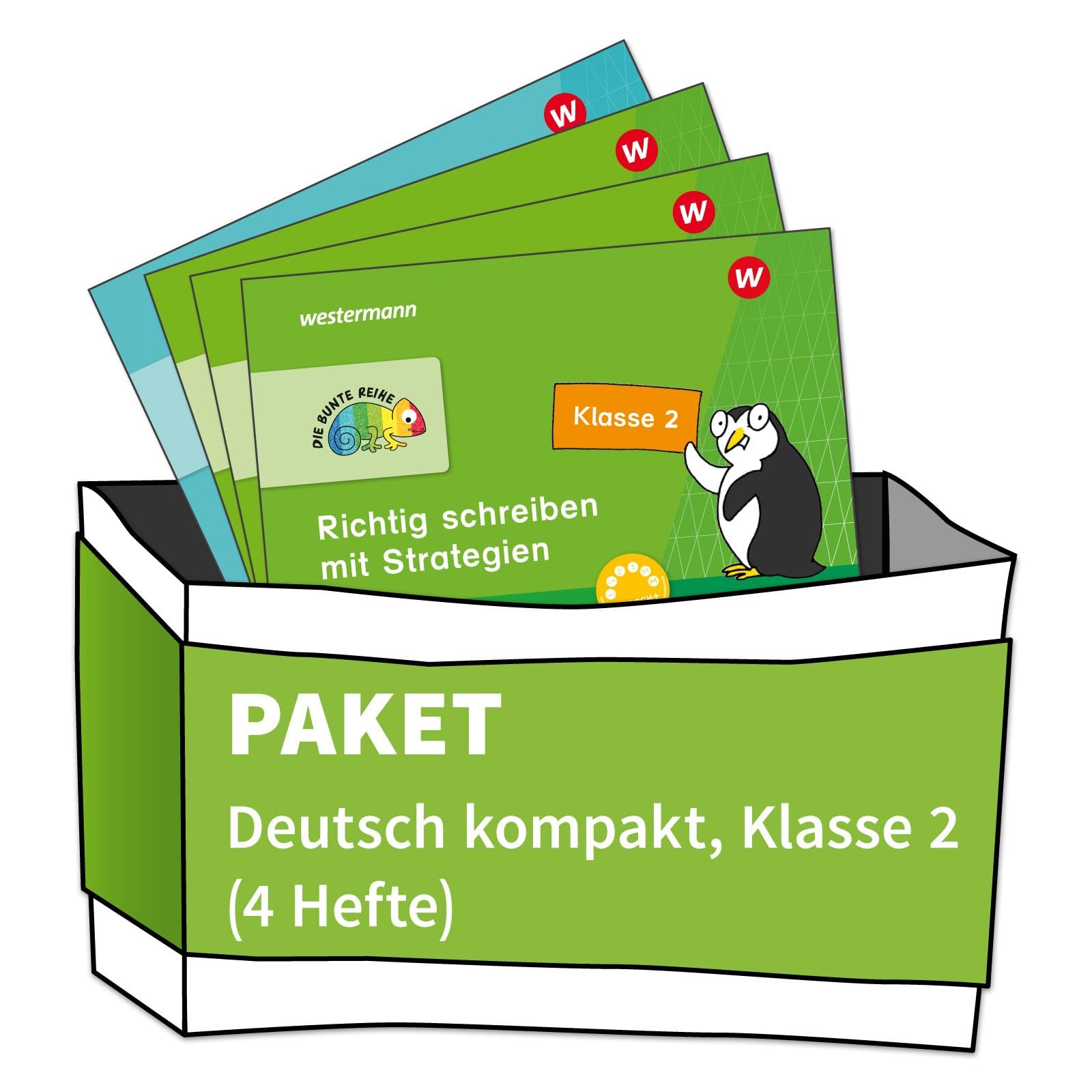 DIE BUNTE REIHE - Deutsch: Paket: Deutsch kompakt Klasse 2 (4 Hefte) Study Guides