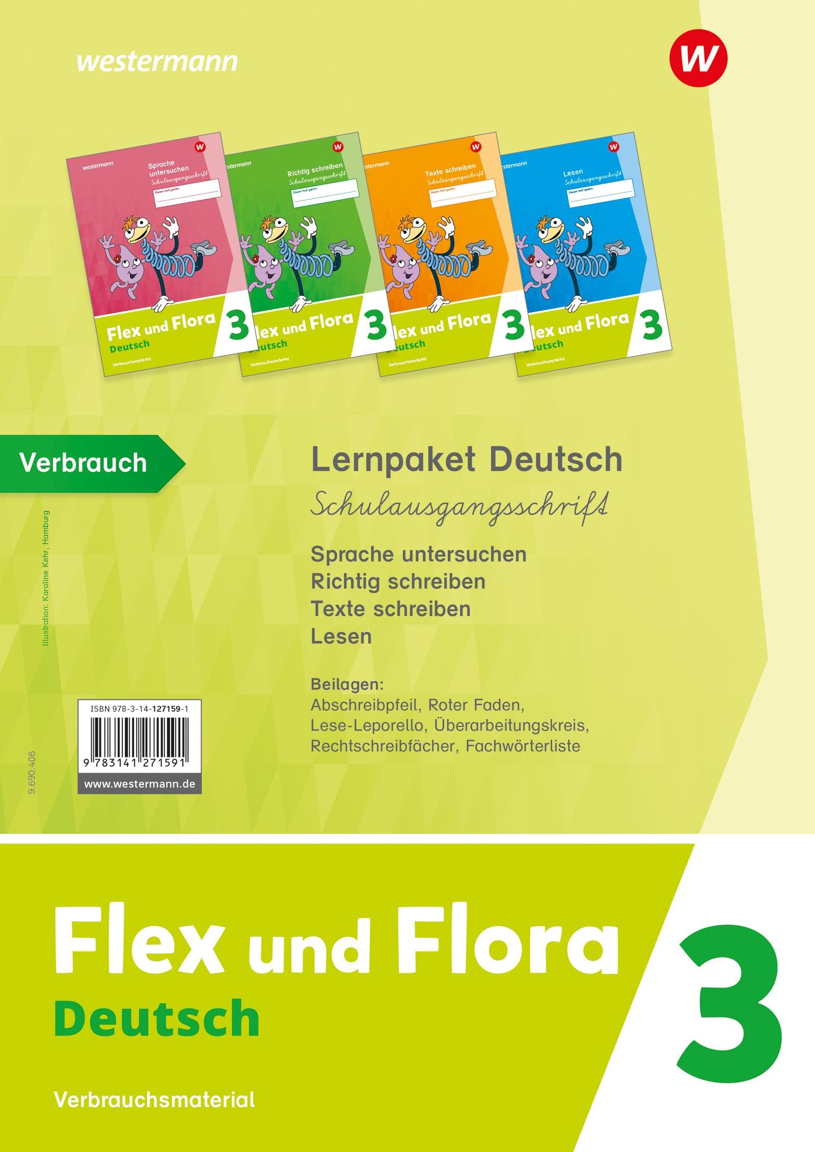 Flex und Flora - Ausgabe 2021: Lernpaket Deutsch 3 (Schulausgangsschrift) Verbrauchsmaterial Study Guides