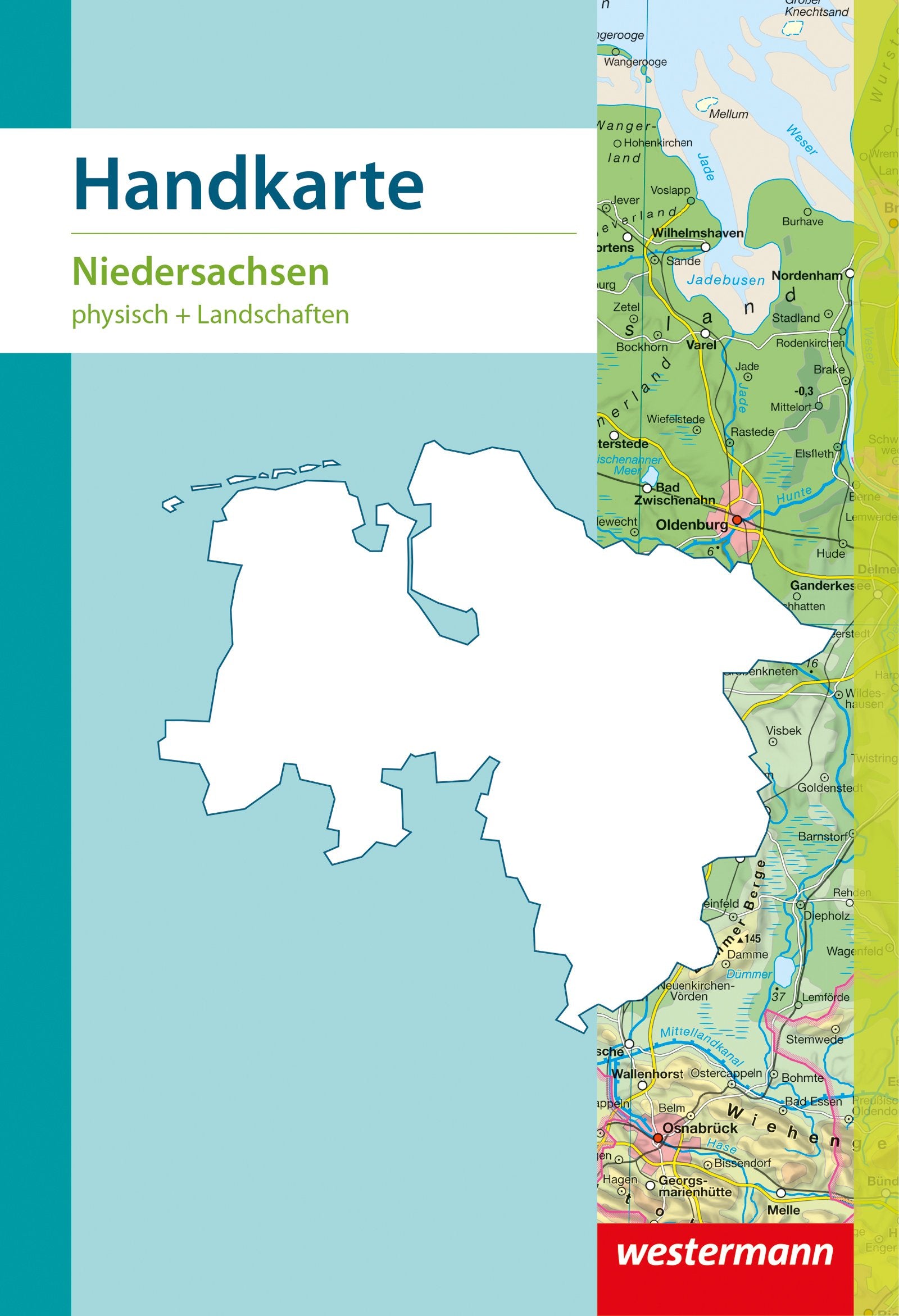 Handkarten Geographie. 10er-Set: Westermann Handkarte Niedersachsen physisch und Landschaften/ Wirtschaft. Mit Register. 1 : 1 000 000. 10 Expl. a DM 3.50. Format 48 x 33 cm, gefalzt auf 24 x 16,5 cm book